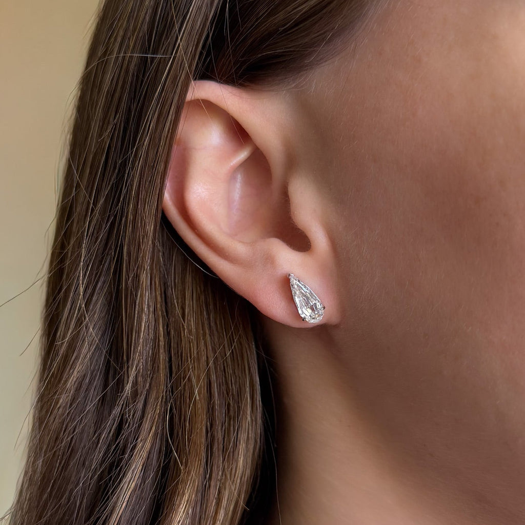 Step-Cut Pear Diamond Earrings