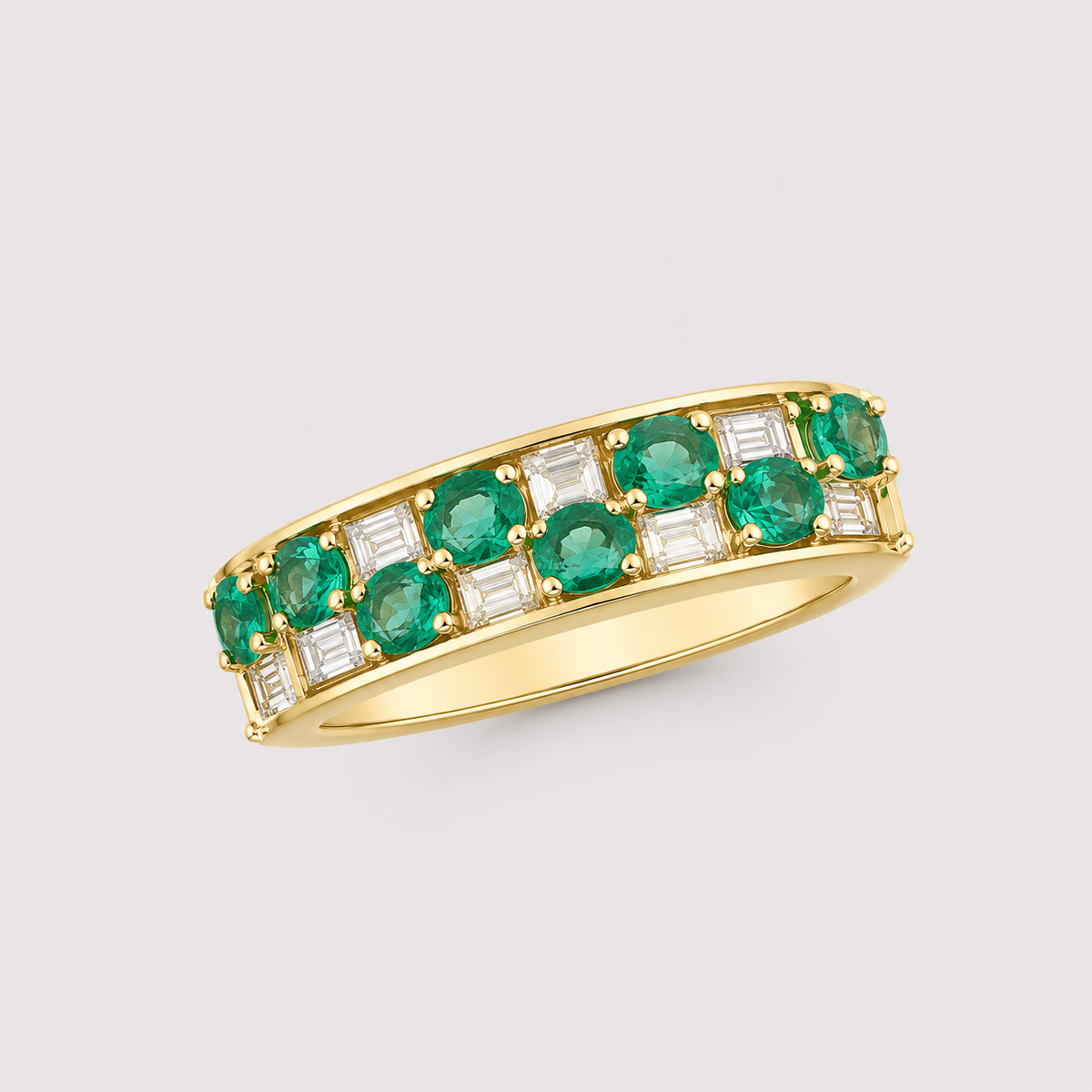Emerald and Baguette Ring