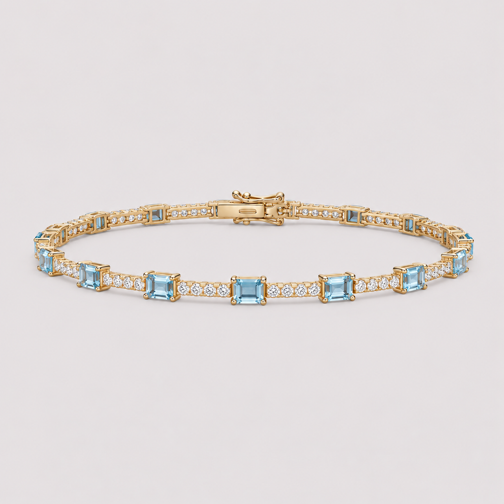 Aquamarine & Diamond Bracelet