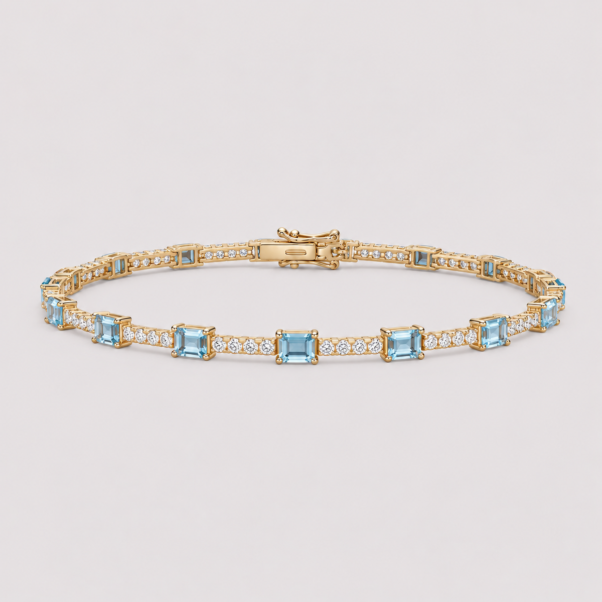 Aquamarine & Diamond Bracelet