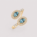 Aquamarine & Diamond Ring