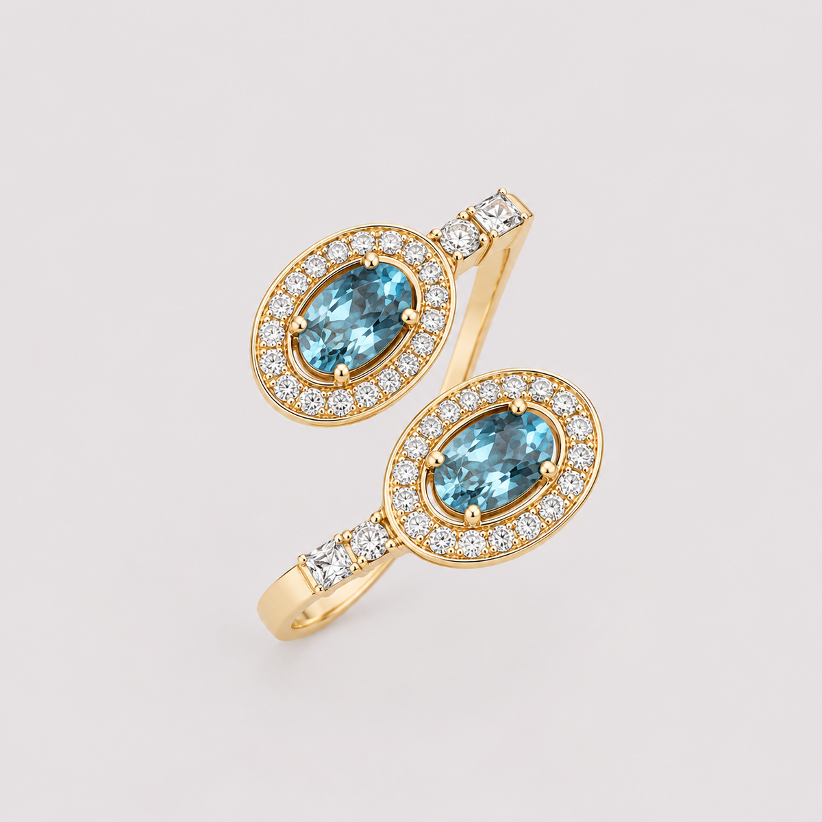 Aquamarine & Diamond Ring