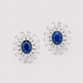 Blue Sapphire and Diamonds Earrings