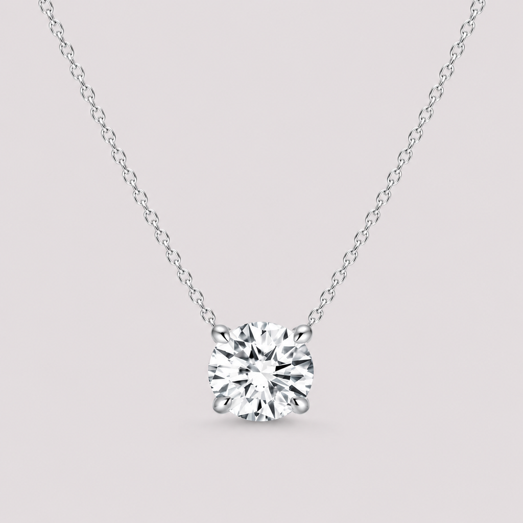 Round Diamond Solitaire Necklace