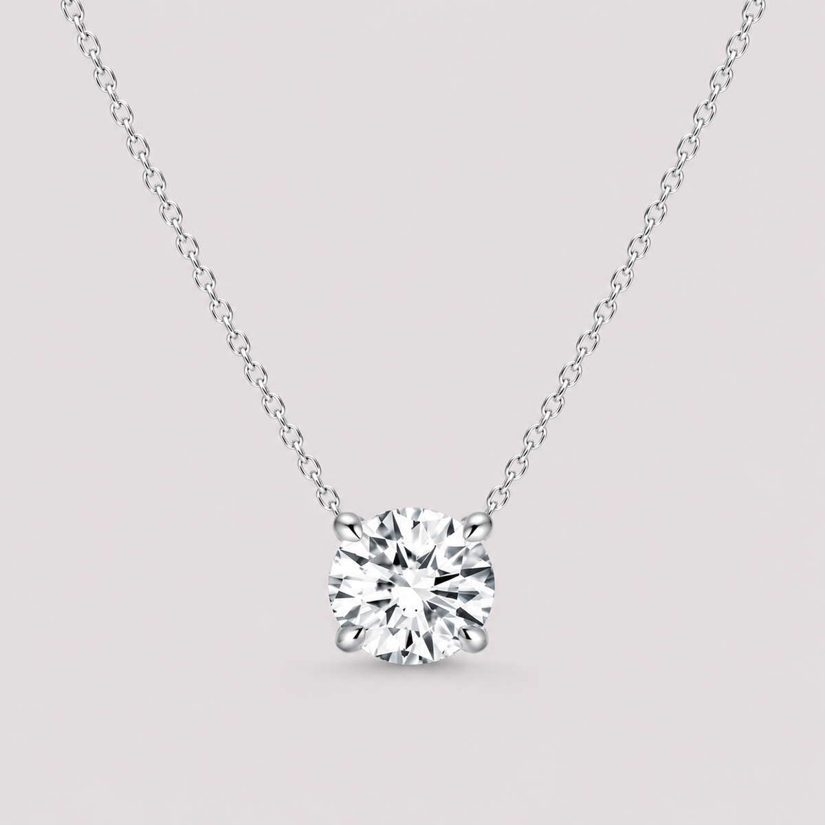 Round Diamond Solitaire Necklace