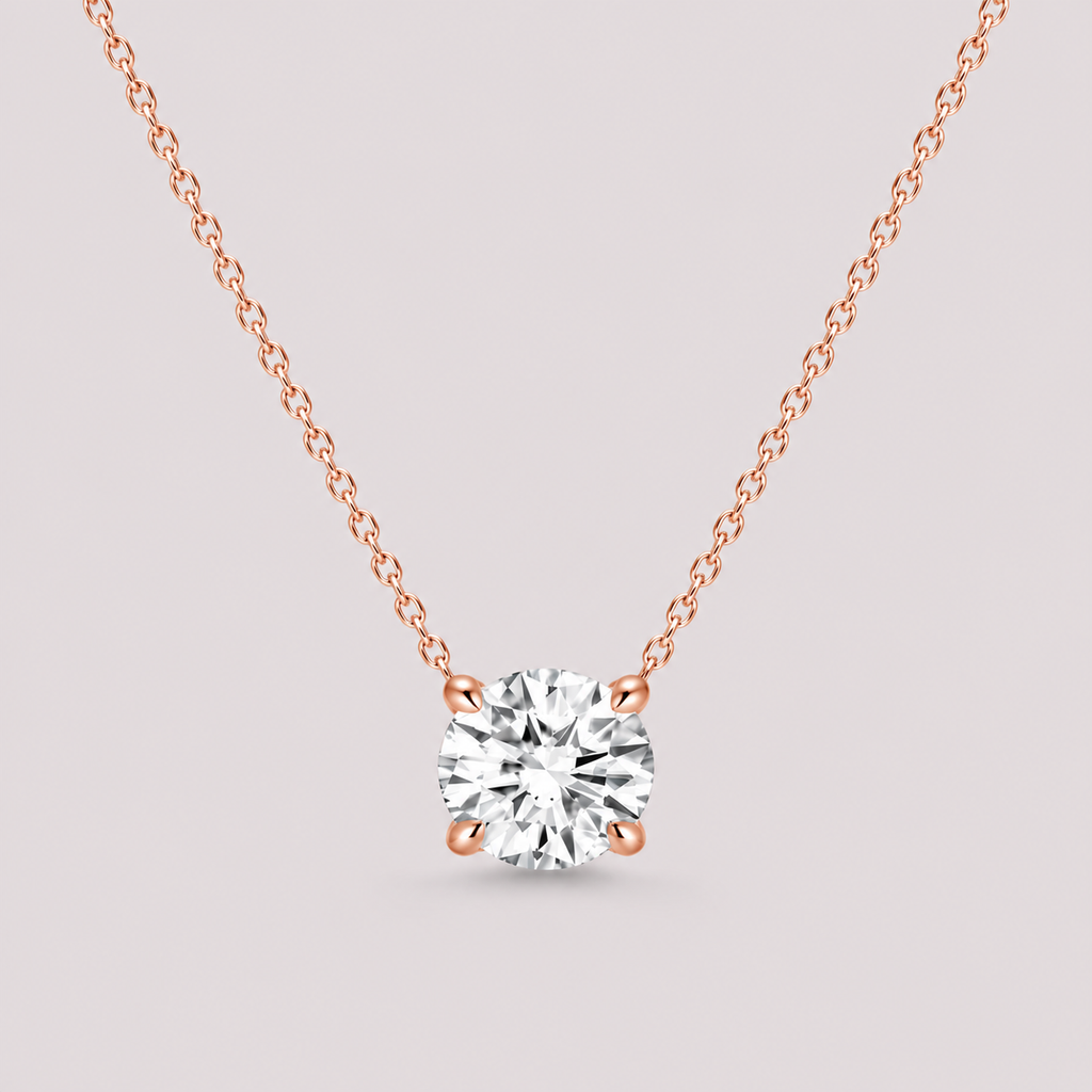 Round Diamond Solitaire Necklace