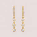 Diamond Bezel Dangling Huggie Earrings