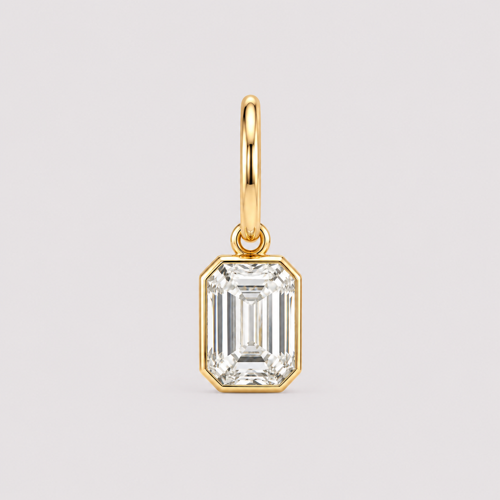 Emerald Bezel Diamond Pendant