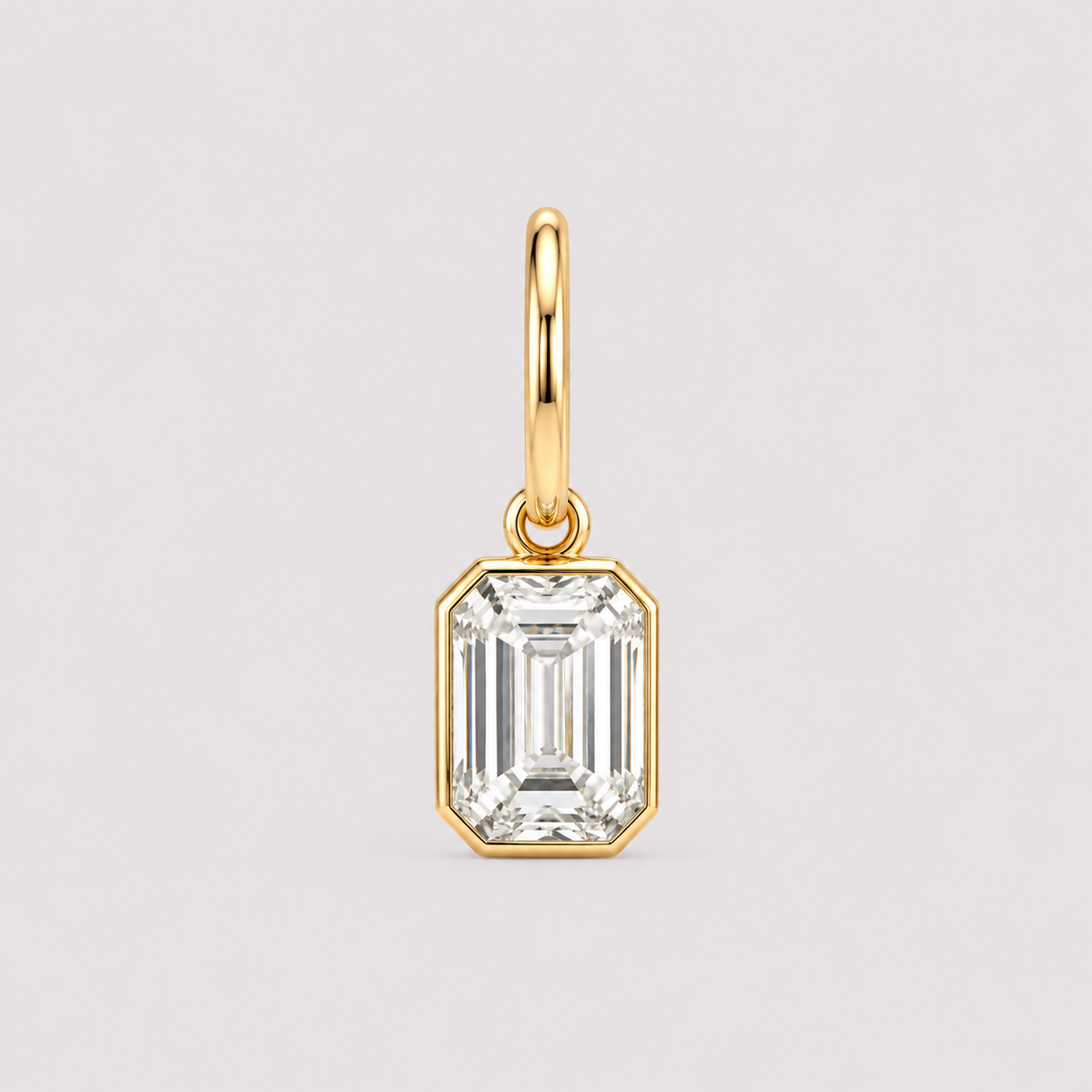 Emerald Bezel Diamond Pendant