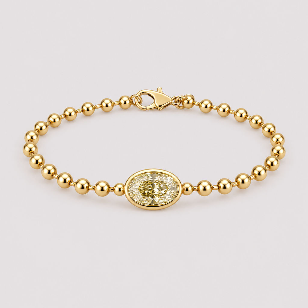Fancy Yellow Diamond Ball Bracelet