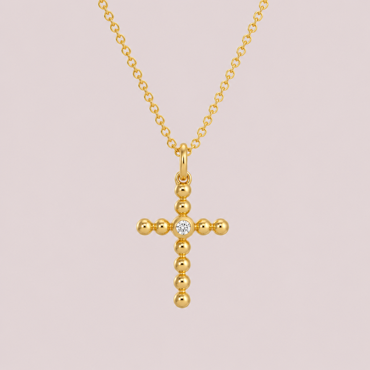 Gold Cross Beaded Diamond