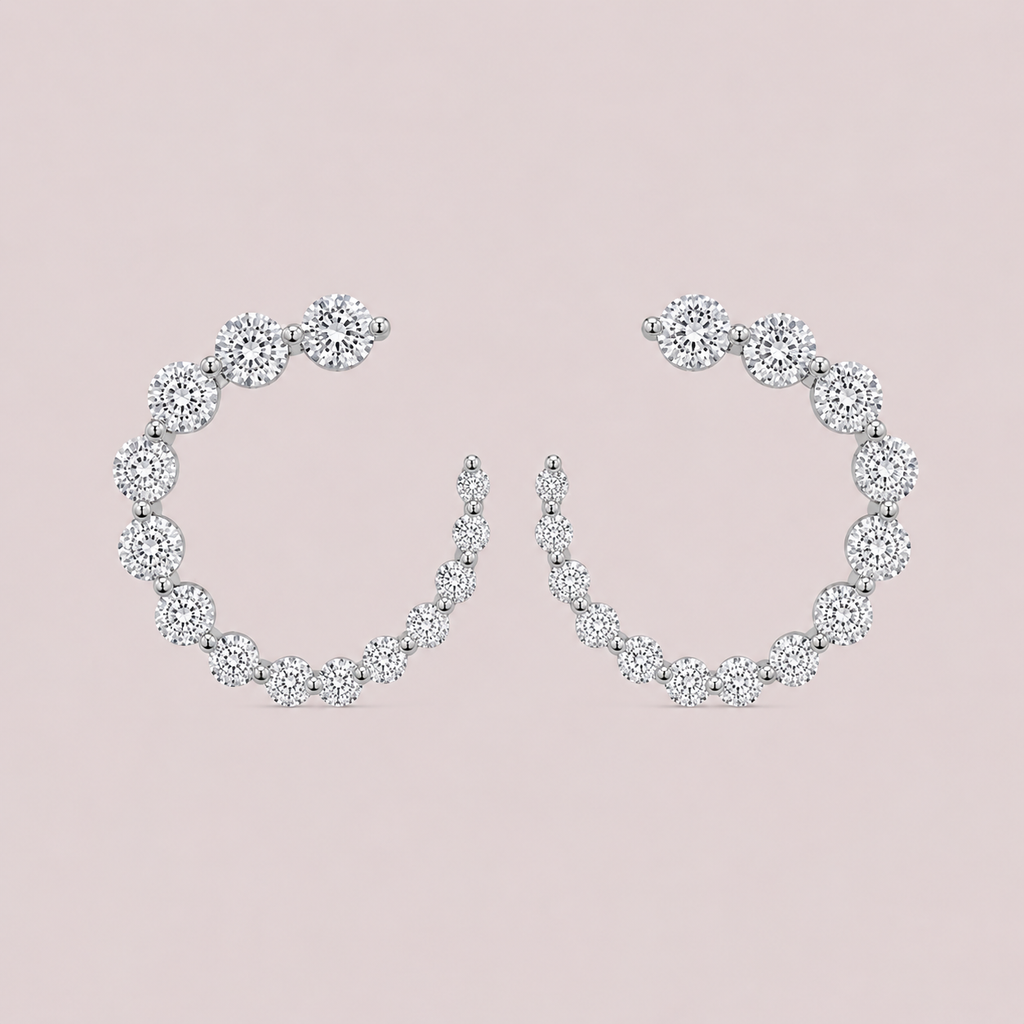 Graduated Diamond Circle Earrings
