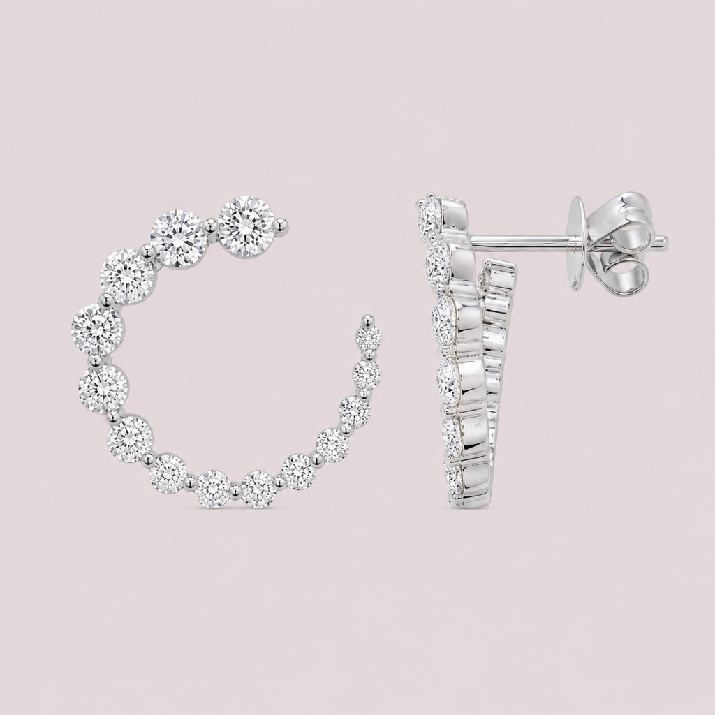 Graduated Diamond Circle Earrings