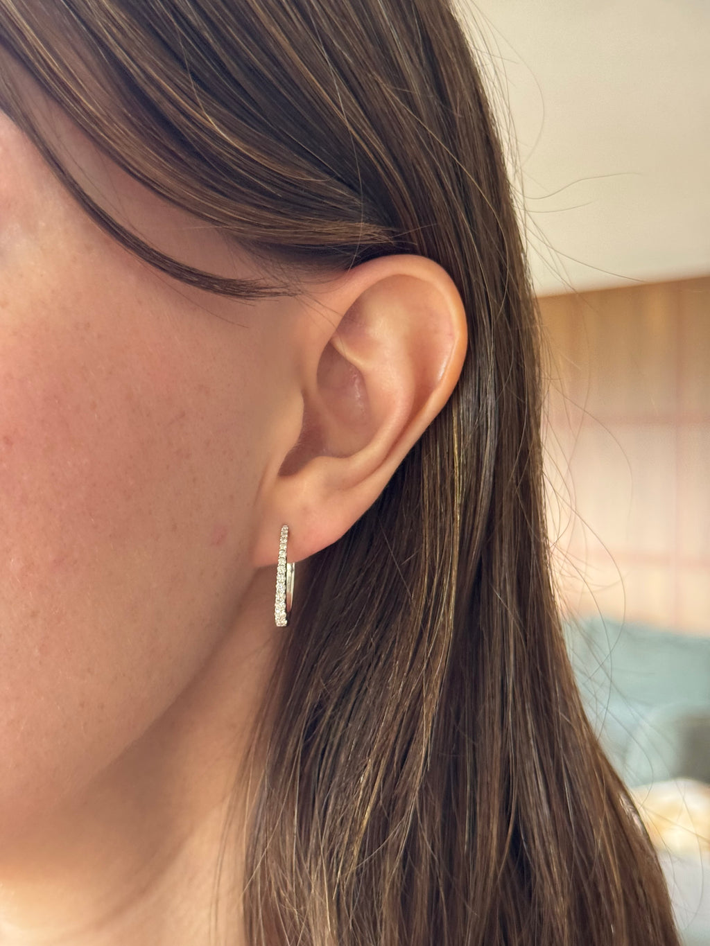 Tapered Diamond Hoop Earrings