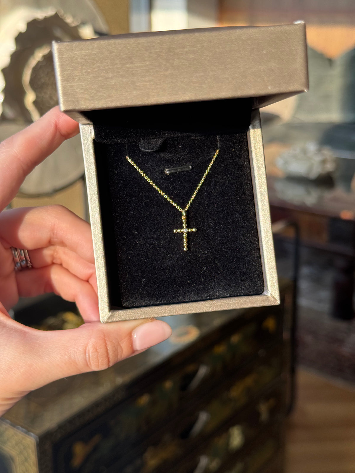 Gold Cross Beaded Diamond