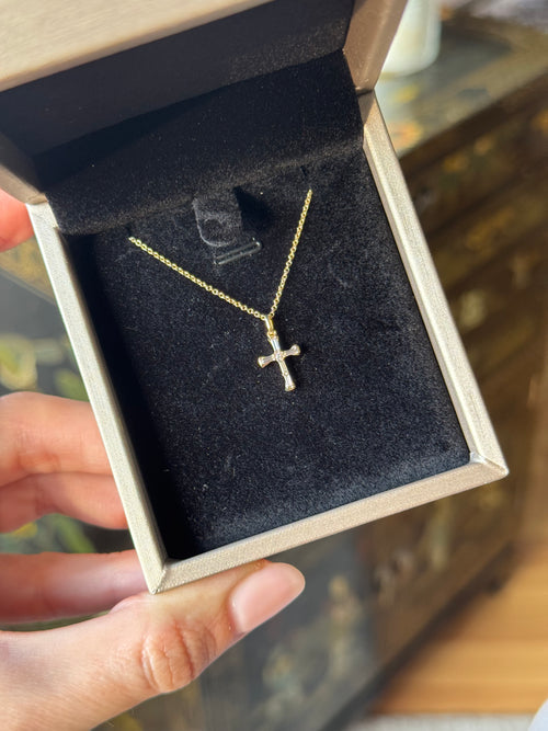 Baguette Diamond Cross Necklace