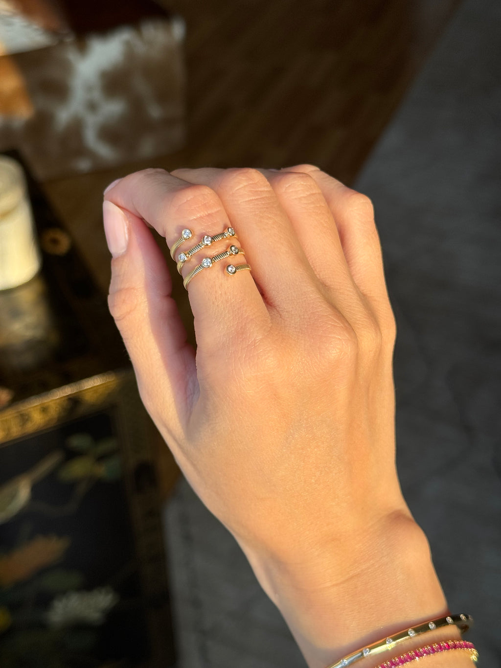 Omega Chain Diamond Ring