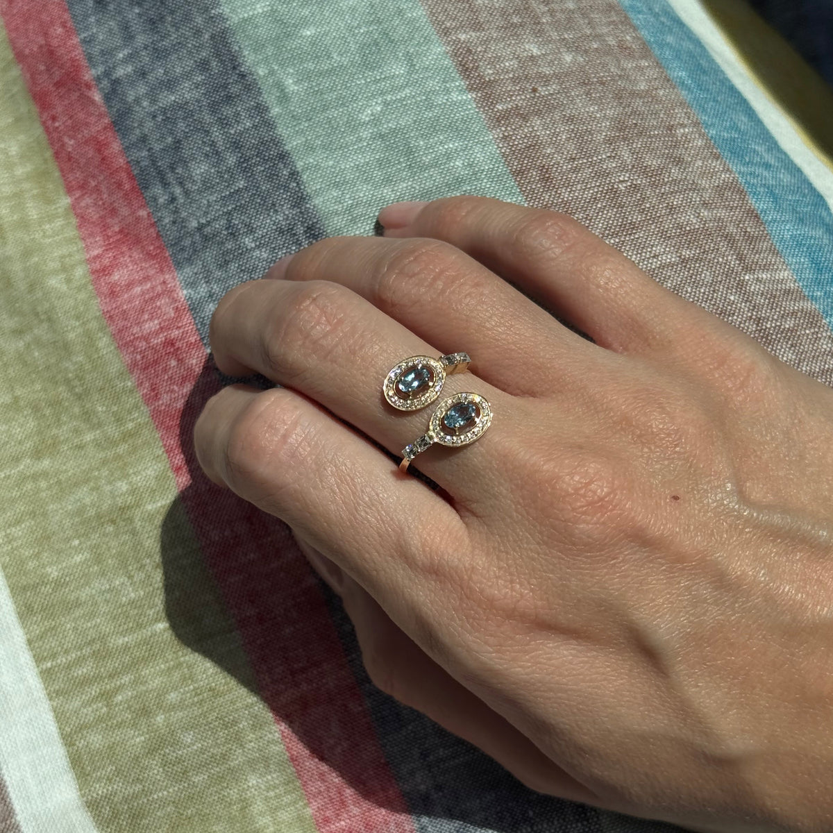 Aquamarine & Diamond Ring