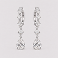 Marquise Diamond Drop Hoop Earrings