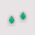 Mini Emerald and Diamond Earrings