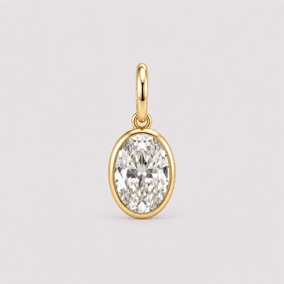 Oval Bezel Diamond Pendant