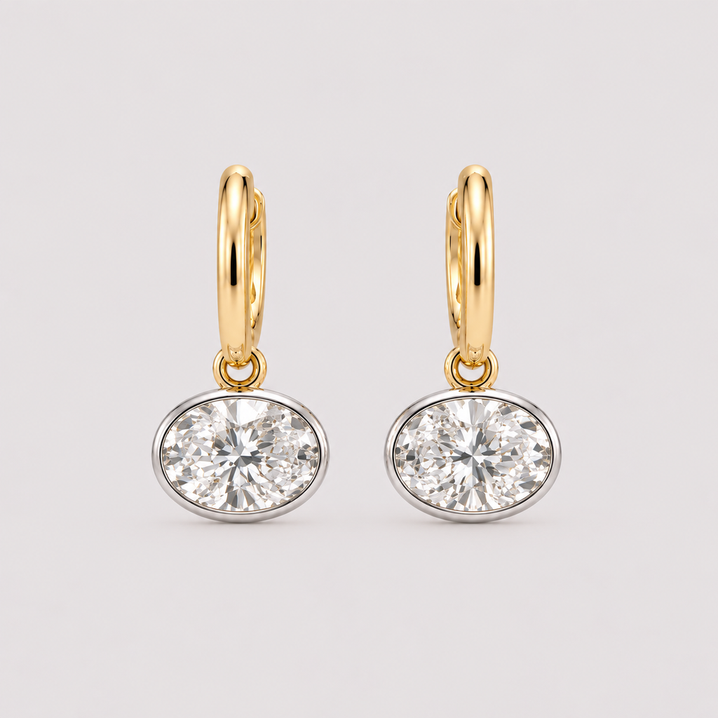East-West Bezel Diamond Earrings