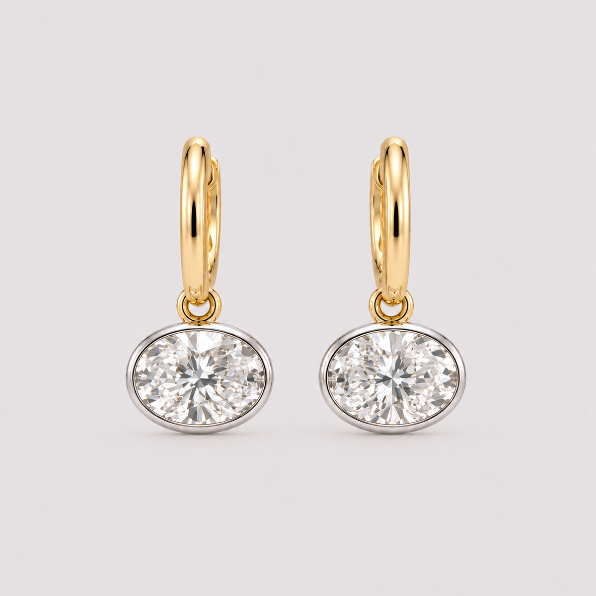 East-West Bezel Diamond Earrings