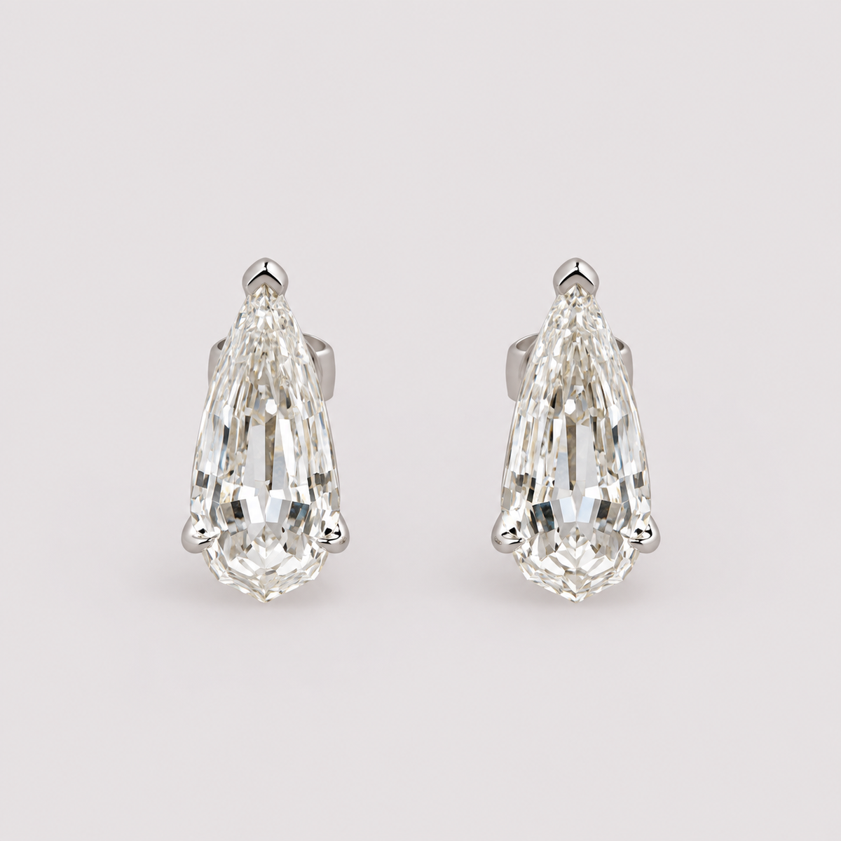Step-Cut Pear Diamond Earrings