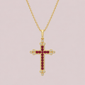 Ruby Cross Necklace