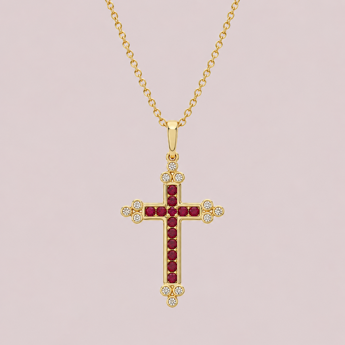 Ruby Cross Necklace