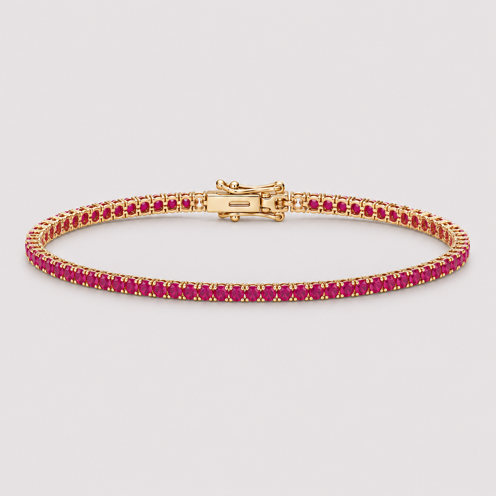 Natural Ruby Tennis Bracelet