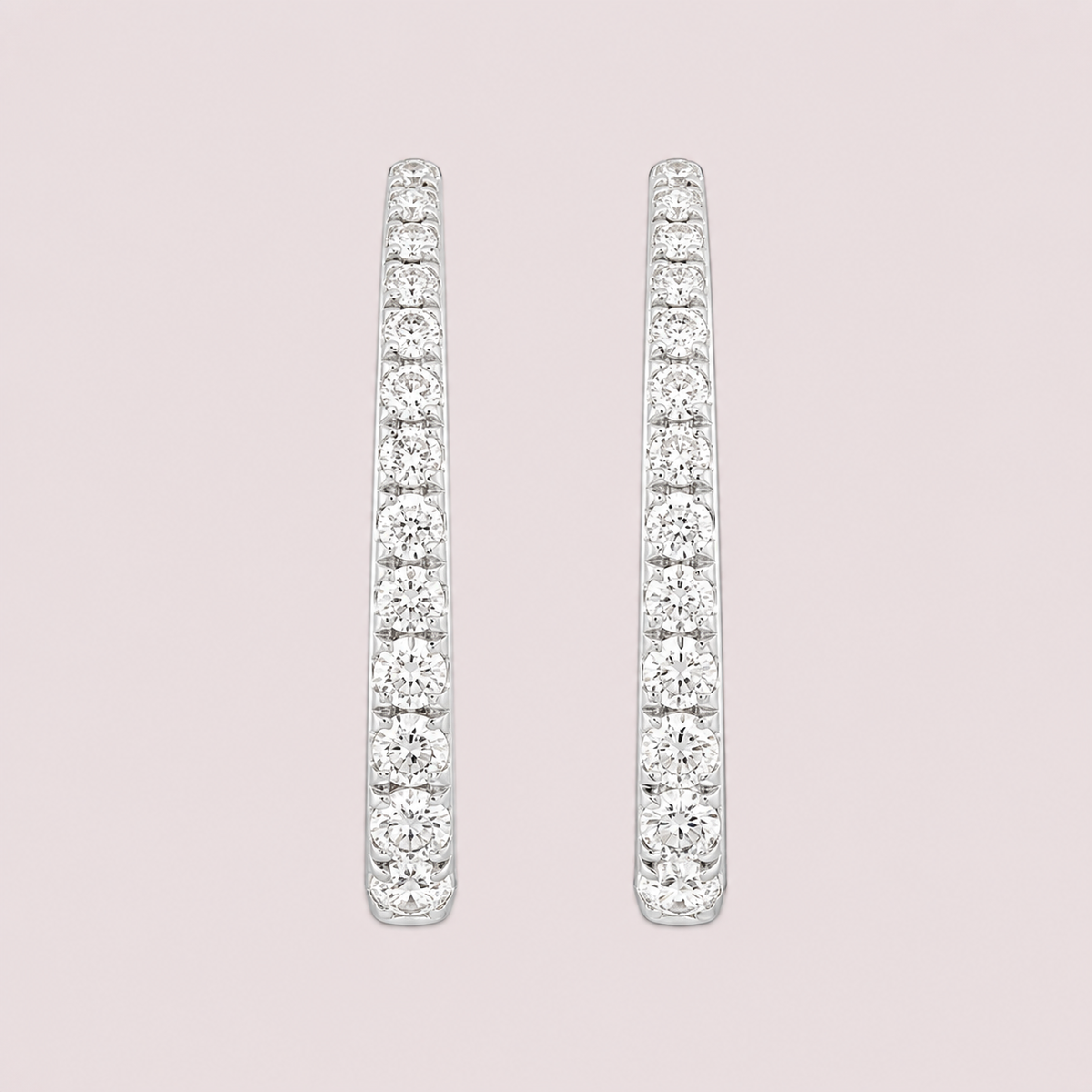 Tapered Diamond Hoop Earrings