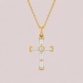Baguette Diamond Cross Necklace