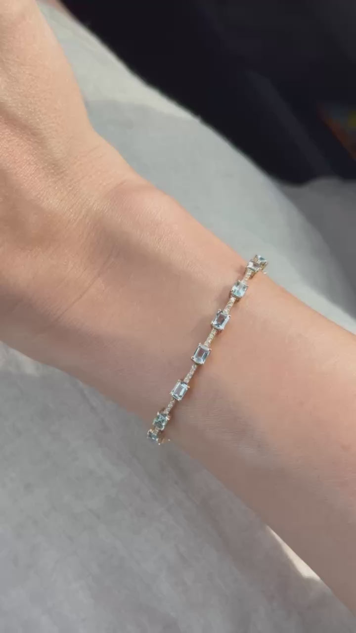 Aquamarine & Diamond Bracelet